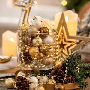 Mini Adornos Navideños de Cobre Dorado, Elegantes Decoraciones Metálicas para Árboles de Navidad, Regalo Festivo para el Hogar - Product Image 3