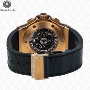 Montre de luxe pour homme Charm Jewells, boîtier en or jaune, mouvement automatique mécanique, boîtier en acier inoxydable, cadran de 40 mm, résistance à l'eau 10 bars - Product Image 3
