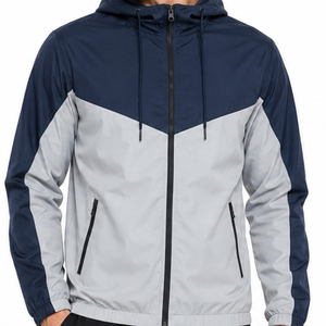 Lamatex Sports <b>Men's</b> Color Block Hooded Fleece <b>Jacket</b> Windproof Lightweight Front Zipper Casual Outdoor Customizable 6XL - Product Image 2