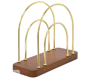 Creative 2 Slot Iron Napkin <b>Holder</b> with Round Base Rose Gold Copper Paper Dispenser Stand for <b>Kitchen</b> Countertop Napkin <b>Holder</b> - Product Image 4