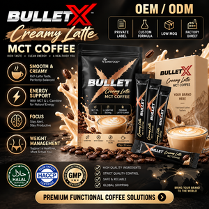 Café Instantáneo Amargo para Dieta Keto con MCT y L-Carnitina, Bajo en Azúcar, Premezcla Energética, Marca Privada, Malasia - Product Image 1