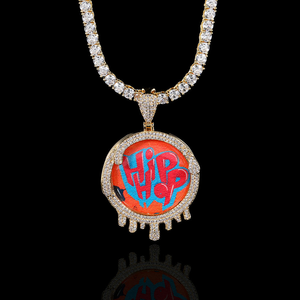 Collar con Colgante Personalizado con Foto, Plata con Incrustaciones de Moissanita, Cadena Estilo Tenis, Estilo Hip Hop para Hombre, Regalo - Product Image 2