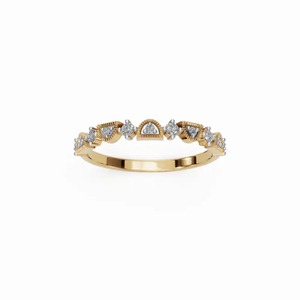 Bague statement en diamant en or jaune 14 carats, bijoux raffinés pour homme avec bords cannelés et design géométrique - Product Image 1