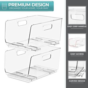 Clear Stackable Acrylic <b>Storage</b> Bins <b>Open</b> Front Pantry Organizers for <b>Storage</b> Cabinet Organizers - Product Image 5