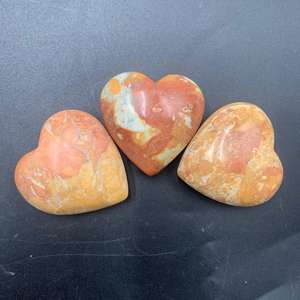 Pierre précieuse en jaspe Maligano indonésien naturel, forme de cœur, polie et lisse, multicolore, pour la décoration, la collection et la méditation - Product Image 5