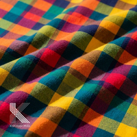 Tela de sarga 100% algodón teñida en hilo con estampado a cuadros, estilo franela, nueva moda 2026, directa de fábrica, para camisas y faldas de niño.