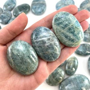 Venta al por mayor de piedras de Palma de Aguamarina de cristal Natural Reiki rocas minerales Hada Feng Shui Jade ágata piedra preciosa artesanía Reiki espiritual - Product Image 1
