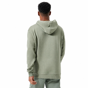 Sweat-shirt à capuche vert olive pour homme, coupe classique, décontracté, 100 % polyester, molleton bouclette, poche imprimée, hiver, vêtement éco-responsable - Product Image 3