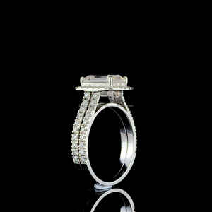 แหวนหมั้นเพชรโมอิสสีเงินโมอิสสี925แนววินเทจสำหรับผู้หญิงแหวนแต่งงานทำจากหินด้านข้างสวยงาม - Product Image 5