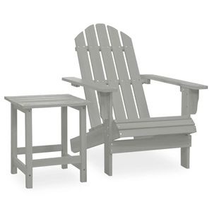 Sedia Adirondack grigia in legno massello di abete con Set di mobili da giardino - Product Image 1
