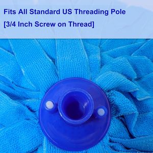 6 pezzi di ricambio per scopa in microfibra blu, compatibili con tutti i manici per scopa con filettatura standard da 0,8 pollici di diametro - Product Image 3