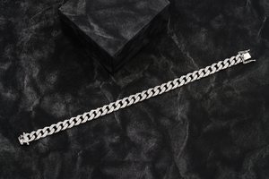 Bracelet élégant en diamant de laboratoire VVS, coupe brillante ronde, chaîne cubaine style hip-hop, bijoux fins, style premium - Product Image 2