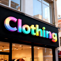Enseigne LED RGB personnalisée pour boutique de vêtements, lettres publicitaires 3D, enseigne lumineuse extérieure, logo lumineux pour signalétique de nom d'entreprise