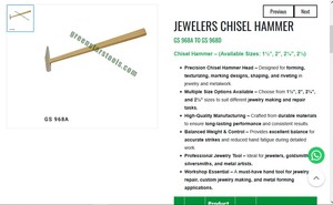 Jewelers Chisel Hammer Multiple Sizes Metal Forming Jewelry Tools Hand Tool for Goldsmith Tools |Item No GS-968C - Product Image 3