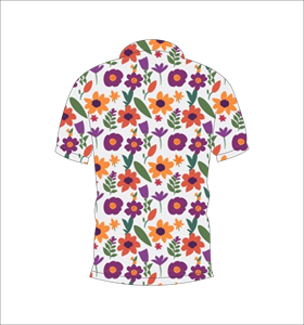 เสื้อโปโลผู้ชายลายดอกไม้สีสันสดใส พิมพ์ลายทั้งตัว แขนสั้น สไตล์ลำลอง สำหรับเล่นกอล์ฟ - Product Image 2