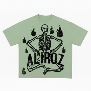 T-shirts graphiques personnalisables pour hommes, couleurs unies, style streetwear, coupe oversize, effet vintage délavé, manches courtes - Product Image 1