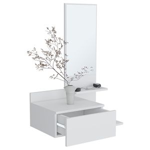 Consolle a Specchio Sospesa Vienna da 60 cm con 3 Ripiani e Cassetto a Estrazione Totale, Bianca - Prodotto Premium - Product Image 3