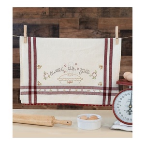 Rose naturelle brodée 100% coton biologique maison haute qualité lin épais à la mode personnalisable pas cher Golf serviette de cuisine - Product Image 6