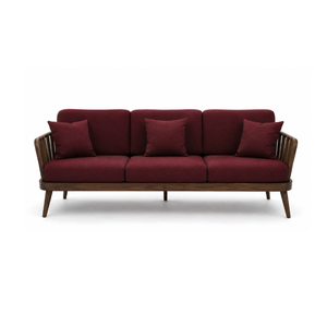 Sofá de 3 Plazas de Madera de Teca Sólida de Primera Calidad, Muebles de Salón Tapizados de Lujo para Hotel, Villa, Apartamento, Sala de Estar - Product Image 1