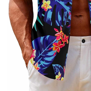 Chemises hawaïennes décontractées pour hommes, imprimées, pour la plage, vêtements d'été de haute qualité, chemise hawaïenne pour hommes, vêtements de plage décontractés tropicaux - Product Image 6