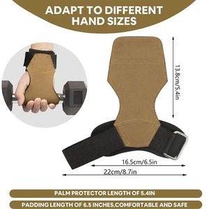 Sangles de poignet en cuir personnalisées pour la musculation et gants de gym antidérapants avec support de préhension pour soulevé de terre, powerlifting, musculation et fitness - Product Image 2