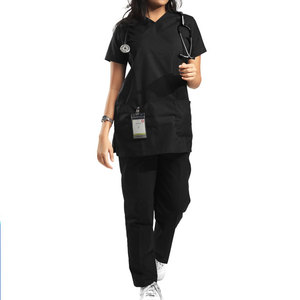 New Design Wholesale Short Sleeve Shirt O Neck Stretchable High Quality Spandex/Polyester/Rayon Heavyweight Men's <b>Scrub</b> Suits - Product Image 2