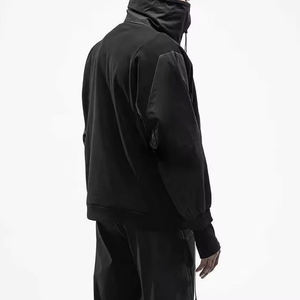 Sweat à capuche Techwear personnalisé pour homme, col montant Cyberpunk, streetwear tactique, pull-over urbain Ninja Darkwear, sweat-shirt oversize - Product Image 3