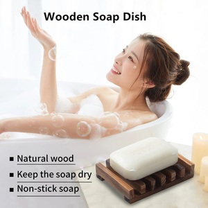 Wooden <b>Soap</b> Holder <b>Bamboo</b> <b>Soap</b> <b>Dish</b> Drainage <b>Soap</b> Tray Bathroom Bathtub Shampoo Accessory - Product Image 3