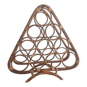 Lightweight Rattan Wine Rack For <b>Small</b> Kitchen <b>Storage</b> And Decorative Wine Bottle Organizer For Apartment Living - Product Image 3