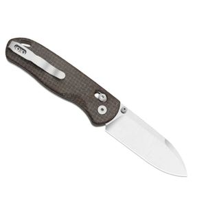 Couteaux pliants haut de gamme avec lame en acier inoxydable tranchante, manche texturé foncé et design compact pour le camping en plein air - Product Image 2
