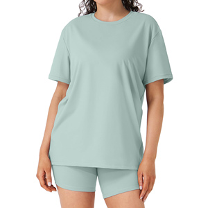 Custom Logo Best Price Women Twin <b>Set</b> Oversized T-shirt & Short Women's <b>Sets</b> New Summer Collection Oversize Women Short <b>Sets</b> - Product Image 1