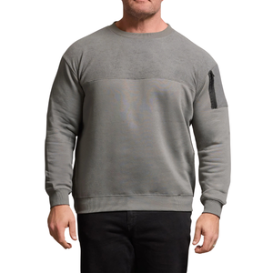 Sudadera de Punto a Cuadros para Hombre, Talla Grande, Cuello Redondo, Mangas Largas, Bolsillo con Cremallera, Transpirable, Antiencogimiento, Lavable a Máquina - Product Image 5
