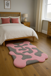 Luxury Handmade <b>pink</b> and grey color combo child friendly soft wool for home and office decor - Product Image 4