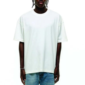 เสื้อยืดโอเวอร์ไซส์คุณภาพสูงสำหรับผู้ชาย ผ้าฝ้าย 100% คอโอเวอร์ไซส์ น้ำหนัก 220 กรัม โลโก้ด้านหน้า ระบายอากาศได้ดี เป็นมิตรกับสิ่งแวดล้อม - Product Image 4