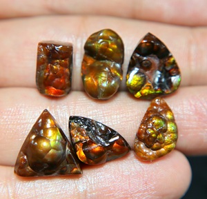 Natural Mexican Fire Agate Druzy Cabochon Smooth Mix Shape Loose Gemstone for Jewelry - Product Image 2