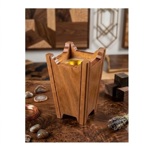 Support d'encens écologique en bois de santal, diffuseur, braseur d'aromathérapie avec bol métallique pour la méditation à domicile - Product Image 2