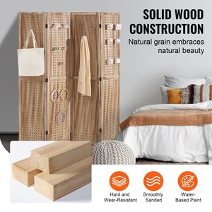 66.9 pollici di legno portatile divisorio 4-pannello di Privacy schermo interno intagliato divisorio per la decorazione camera da letto casa ufficio - Product Image 4