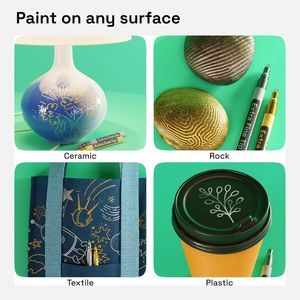 ARTISTRO 2 pennarelli per pittura acrilica Extra punta sottile 0.7mm in oro e argento per la creazione di progetti artistici e altro - Product Image 5