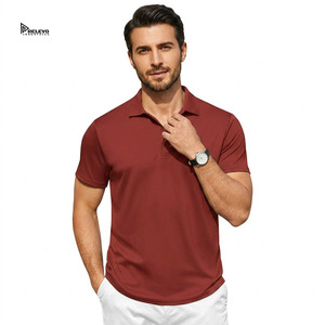 Camiseta Polo de Manga Corta Roja Sólida para Hombre de Relevo Industries, Corte Ajustado, Informal, de Algodón Jersey, Diseño Transpirable - Product Image 1
