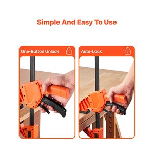 Morsetto/Divaricatore a barra in legno premium da 12 pollici, con azionamento a una mano, confezione da 2, a presa rapida, tipo F, limite di carico 340 libbre - Product Image 2