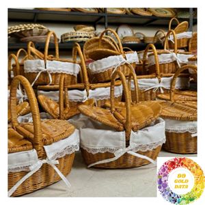 Panier de rangement en osier naturel avec ou sans couvercle, panier en rotin grand et petit avec poignée pour chambre et salon - Product Image 4