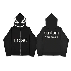 Sudadera con capucha y cremallera completa de algodón de 300 g/m² para hombre, personalizada con estampado en relieve y bordado, del fabricante - Product Image 1