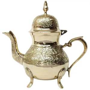 Embossed Brass Double Wall Whistling <b>Teapot</b> Decorative Traditional Metal Tea Kettle Floral Pattern Eco-Friendly Durable Serving - Product Image 1
