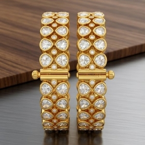 Luxury 925 Silver Monzo Bangles Crystal Stone Designer <b>Kada</b> Bracelet Set for Women Wedding Party Jewelry - Product Image 4