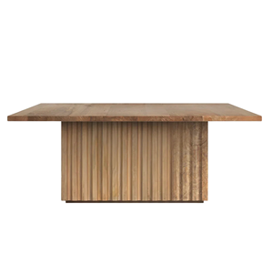 Table basse en bois de manguier massif, design cannelé, finition mate naturelle, style moderne, pour la maison, le bureau ou le salon - Product Image 3