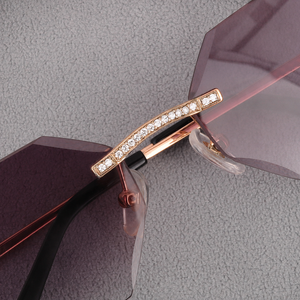 New Arrivals Retro Rimless Diamond Cut Edge Women Metal <b>Frame</b> Custom Shades Moissanite Diamond Man Sunglasses 2026 High Quality - Product Image 1