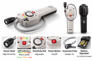 Détecteur de gaz combustible Metravi GLD-01 avec alarmes sonores et visuelles Garantie 1 an - Product Image 3