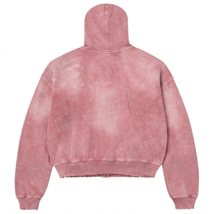 เสื้อฮู้ดดี้คริสตัลประดับเพชรเม็ดใหญ่ ทรงโอเวอร์ไซส์ ผ้าฝ้ายฟลีซ 100% ระบายอากาศได้ดี สไตล์สตรีทแวร์ สำหรับผู้ชายและผู้หญิง แฟชั่นลำลอง - Product Image 4