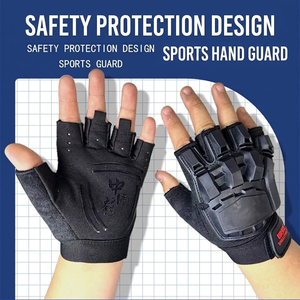 Gants de moto personnalisés sans doigts avec protection rigide, gants respirants antidérapants à demi-doigts pour la moto et le cyclisme - Product Image 1