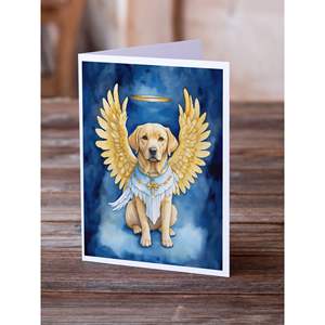 แปลกๆ A7ขนาด5x7โน๊ตการ์ดเปล่าแพ็ค8สีเหลืองช็อกโกแลตลาบราดอร์รีทรีฟเวอร์ดีไซน์นางฟ้าของฉันมีซองจดหมาย - Product Image 2